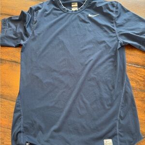 Nike Men's Blue Athletic Dri-Fit Shirt- Size M